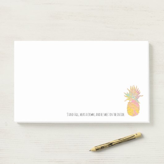 Rainbow en gouden anananasslestandaard Tall Draag  Post-it® Notes (Op bureau)