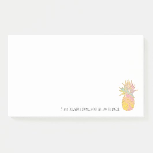 Rainbow en gouden anananasslestandaard Tall Draag  Post-it® Notes (Voorkant)