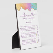 Rainbow- en goudprijslijst voor Waterverf Fotoplaat (Zijkant)