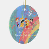 Rainbow en Happy Children Ceramic Ornament (Rechts)