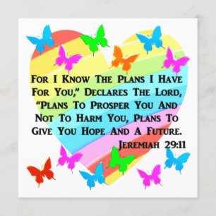 RAINBOW EN HOORZITTEN JEREMIAH 29:11 KAART