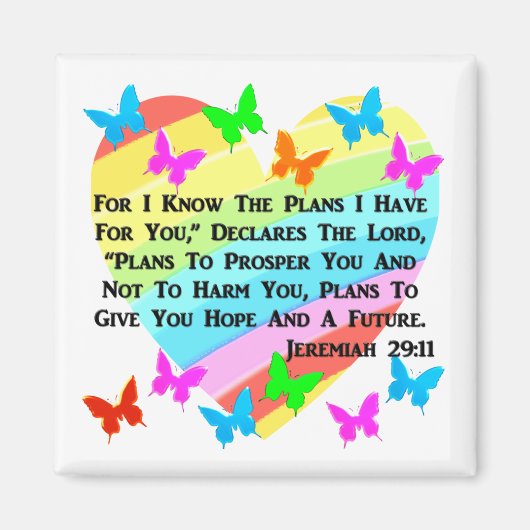 RAINBOW EN HOORZITTEN JEREMIAH 29:11 MAGNEET (Voorkant)