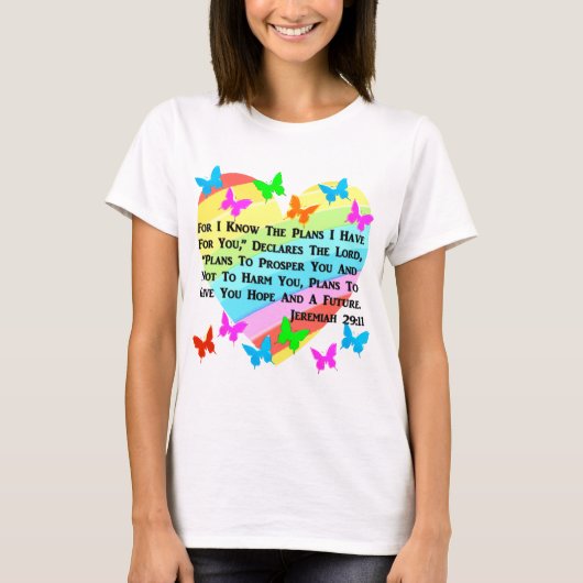 RAINBOW EN HOORZITTEN JEREMIAH 29:11 T-SHIRT (Voorkant)