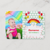 Rainbow en kleurrijke ballonnen Kinder foto afspee Contactkaartje (Voorkant)