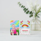 Rainbow en kleurrijke ballonnen Kinder foto afspee Contactkaartje (Staand voorkant)