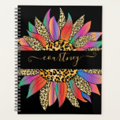 Rainbow en leopard print, gepersonaliseerde planne planner (Voorkant)
