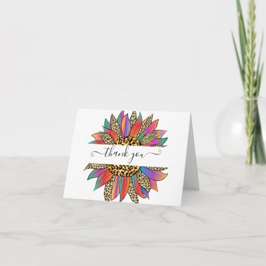 Rainbow en leopard print op maat bedankt (Voorkant)