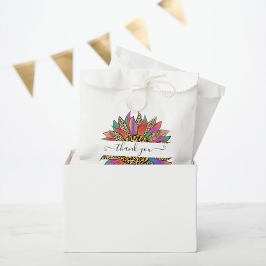Rainbow en leopard print op maat bedankt bedankzakje (Feest)