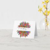 Rainbow en leopard-printkaart, op maat gemaakt kaart (Gele Bloem)