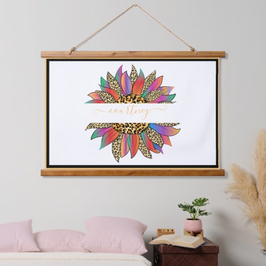 Rainbow en luipaard, gepersonaliseerde hangin hangend wandkleed (Slaapkamer)