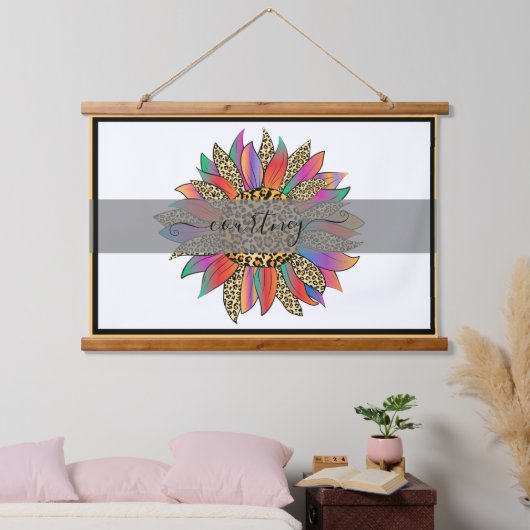 Rainbow en luipaard, gepersonaliseerde hangin hangend wandkleed (Slaapkamer)