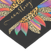 Rainbow en luipaard, op maat gemaakt, korte tab tafelloper (Hoek)