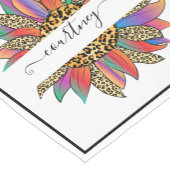 Rainbow en luipaard, op maat gemaakt, korte tab tafelloper (Hoek)