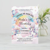 Rainbow en magische verjaardag uitnodiging 2025 (Staand voorkant)