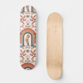 Rainbow en paddenstoelen Art Noveau Pattern Persoonlijk Skateboard (Voorkant)