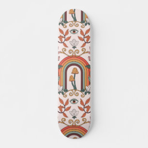 Rainbow en paddenstoelen Art Noveau Pattern Persoonlijk Skateboard