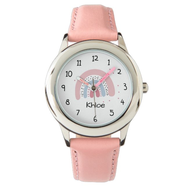 Rainbow- en Polka Dots Horloge (Voorkant)