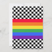 Rainbow en race autoverjaardag Uitnodiging (Achterkant)