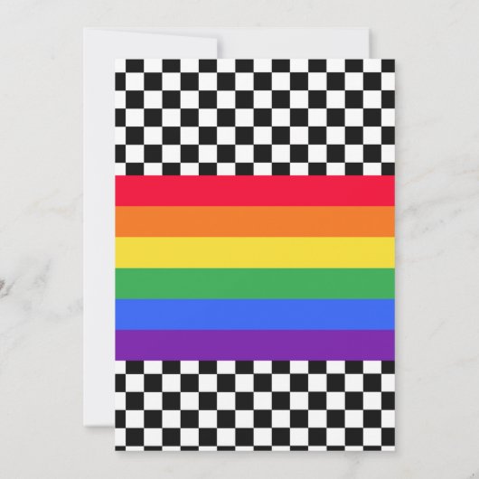 Rainbow en race autoverjaardag Uitnodiging (Achterkant)