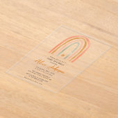 Rainbow en Star Boho Baby Sprinkle Shower Acryl Uitnodigingen (Laagn)
