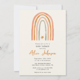 Rainbow en Star Boho in één Baby shower Kaart