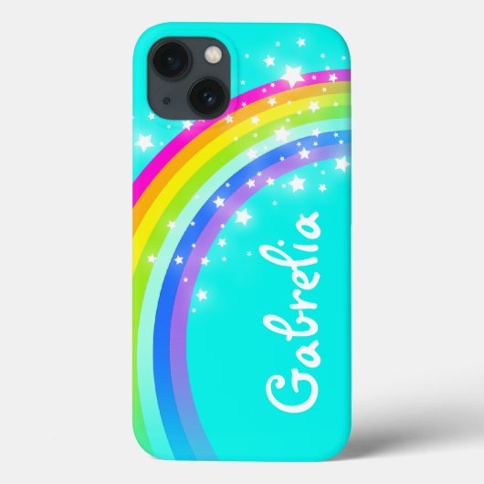 Rainbow en sterren aqua sky, douanenaam Case-Mate iPhone case (Achterkant)