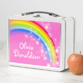 Rainbow en sterren roze sky meisjes noemen lunchbo (In situ)