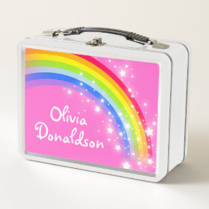 Rainbow en sterren roze sky meisjes noemen lunchbo