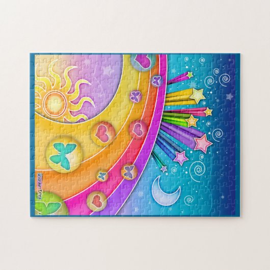 Rainbow en stervormige Pop Art Puzzle Legpuzzel (Horizontaal)
