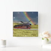 RAINBOW EN TREIN* VIERKANTE KLOK (Huis)