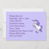 Rainbow en Unicorns Design Flat Invitation Kaart (Achterkant)