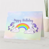 Rainbow en Unicorns Design Folded Wenskaart Kaart (Voorkant)