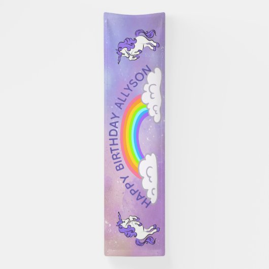 Rainbow en Unicorns Design Party-banner Spandoek (Verticaal)