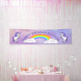 Rainbow en Unicorns Design Party-banner Spandoek