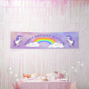 Rainbow en Unicorns Design Party-banner Spandoek