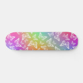 Rainbow en White Butterfly Motif Pattern Persoonlijk Skateboard (Horizontaal)