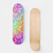 Rainbow en White Butterfly Motif Pattern Persoonlijk Skateboard (Voorkant)