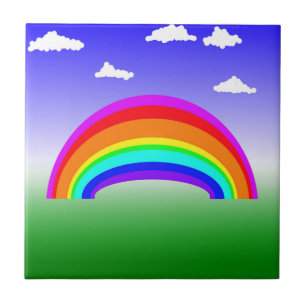 Rainbow en wolkenkraag tegeltje