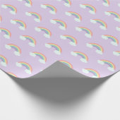 Rainbow- en wolkenpatroon cadeaupapier (Hoek)