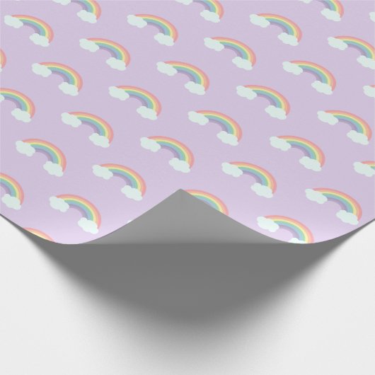 Rainbow- en wolkenpatroon cadeaupapier (Hoek)
