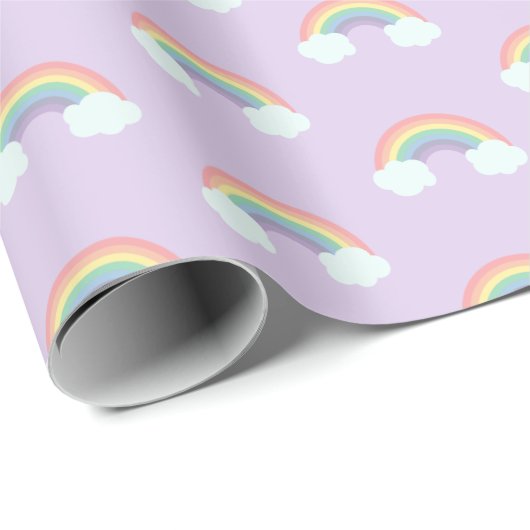 Rainbow- en wolkenpatroon cadeaupapier (Rol Hoek)