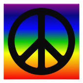 Rainbow- en zwart vredessymbool foto afdruk (Voorkant)