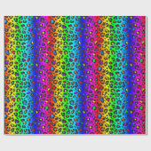 Rainbow en zwarte luipaard afdrukpatroon cadeaupapier (Vlak)