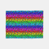 Rainbow en zwarte luipaard afdrukpatroon fleece deken (Voorkant (Horizontaal))