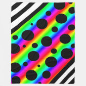 Rainbow- en zwarte pooldots en stripes Blanket Fleece Deken (Voorkant)
