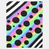 Rainbow- en zwarte pooldots en stripes Blanket Fleece Deken (Voorkant)