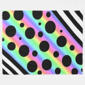 Rainbow- en zwarte pooldots en stripes Blanket Fleece Deken (Voorkant (Horizontaal))
