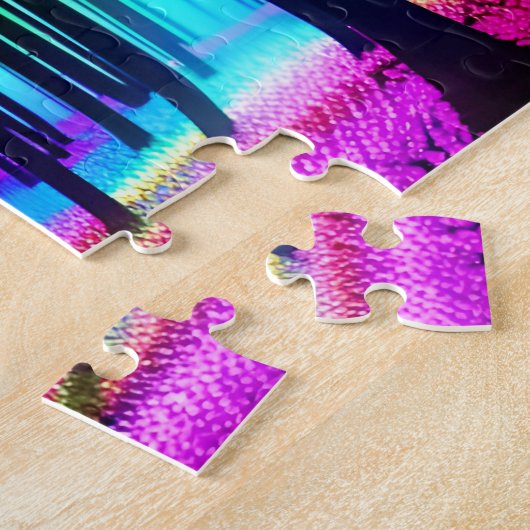 Rainbow Enchanted Forest en Black Tree Silhouet Legpuzzel (Zijkant)