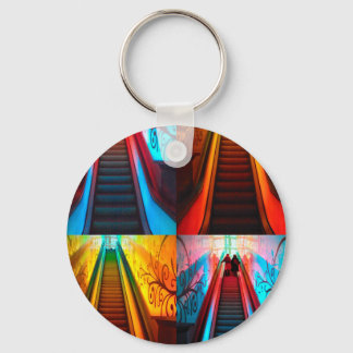 Rainbow Escalator Collage Key Ring Sleutelhanger