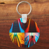Rainbow Escalator Collage Key Ring Sleutelhanger (Voorkant)